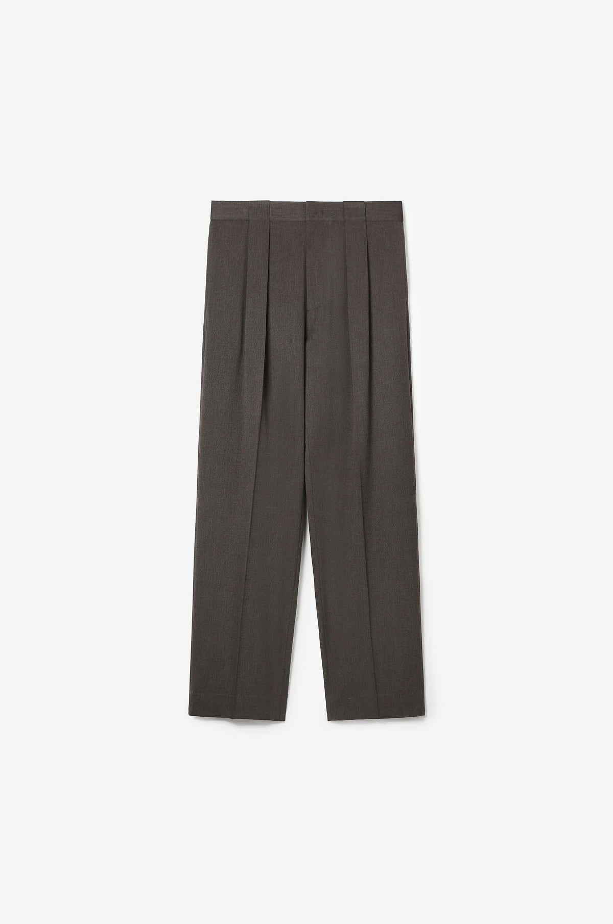 BELT LOOP-DETAILED DOUBLE TUCKED PANTS