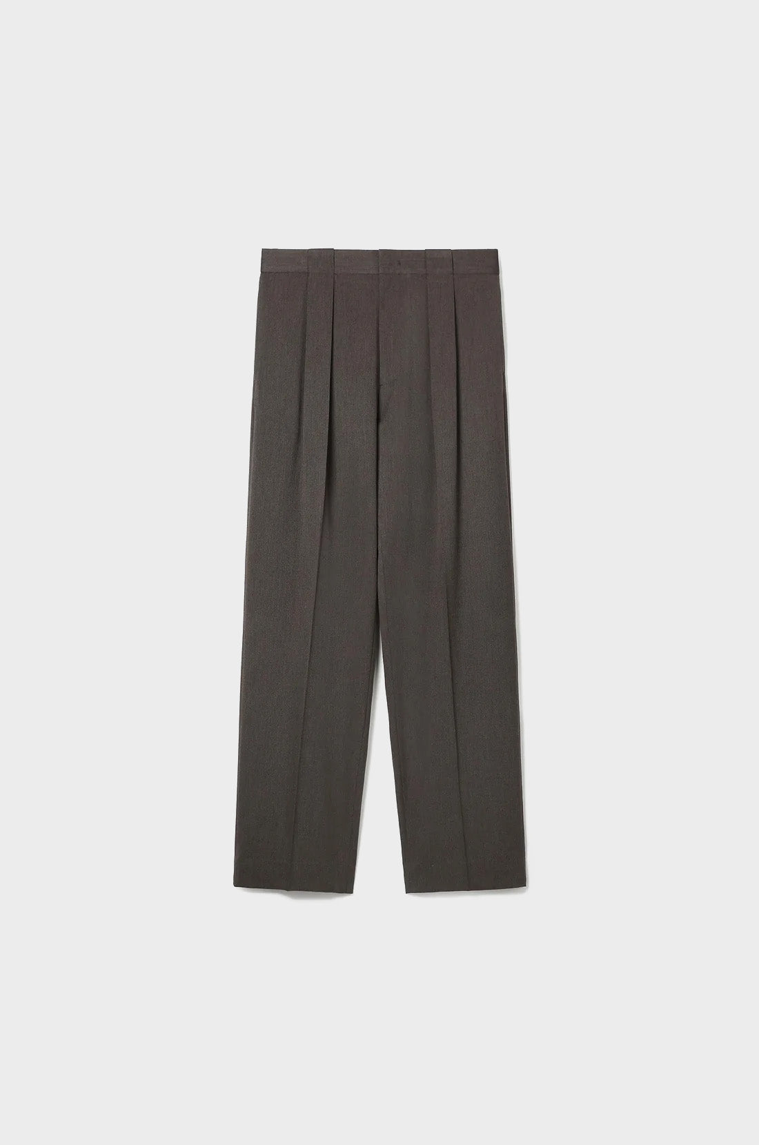 BELT LOOP-DETAILED DOUBLE TUCKED PANTS