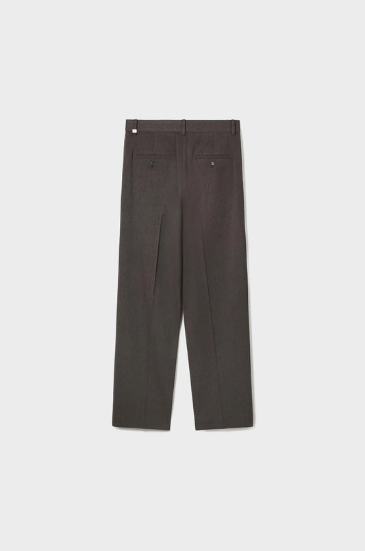 BELT LOOP-DETAILED DOUBLE TUCKED PANTS