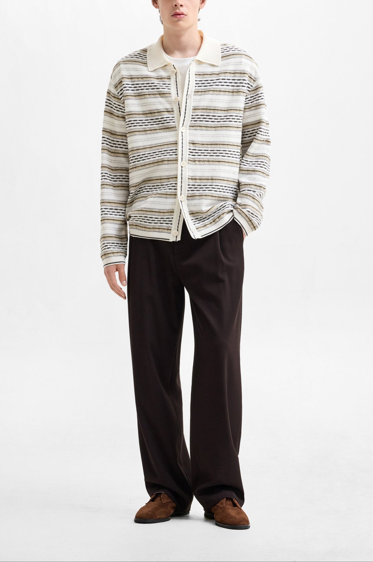 MODERN PLEATED WIDE PANTS
