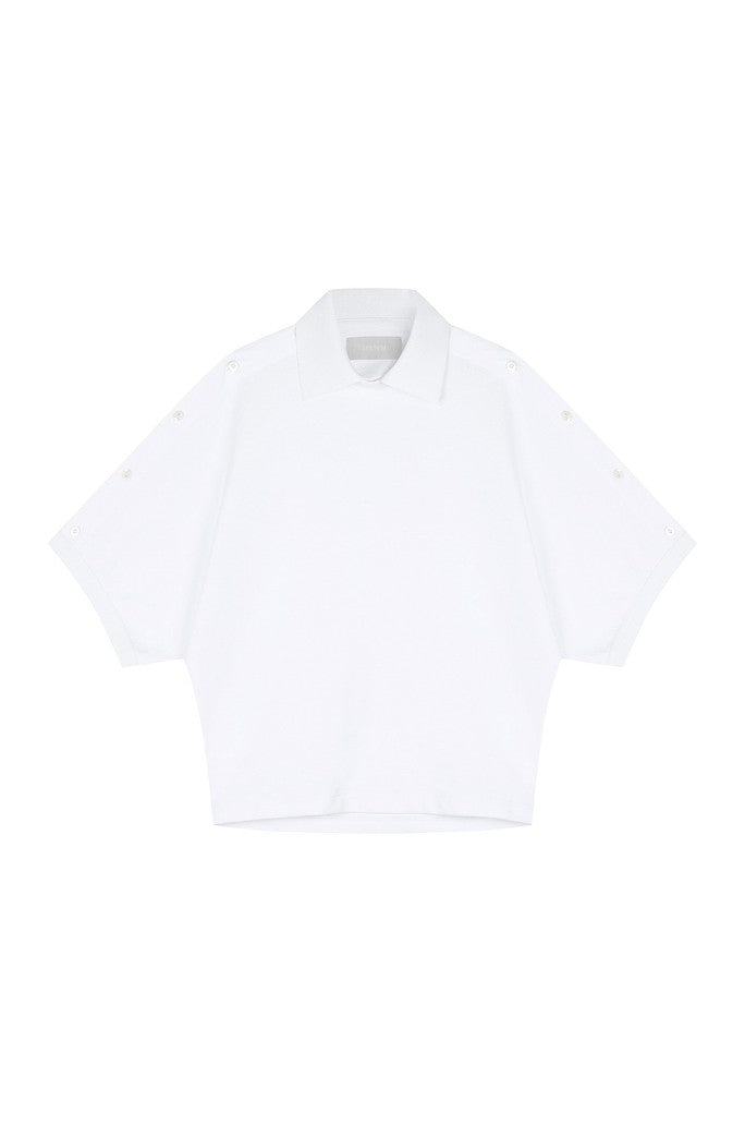 Asymmetric Pique Polo T-Shirt