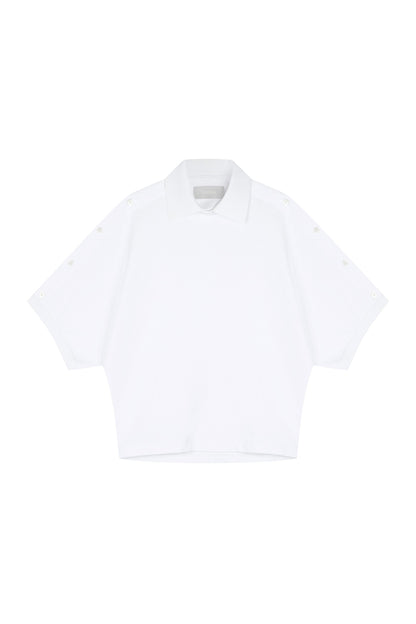 Asymmetric Pique Polo T-Shirt