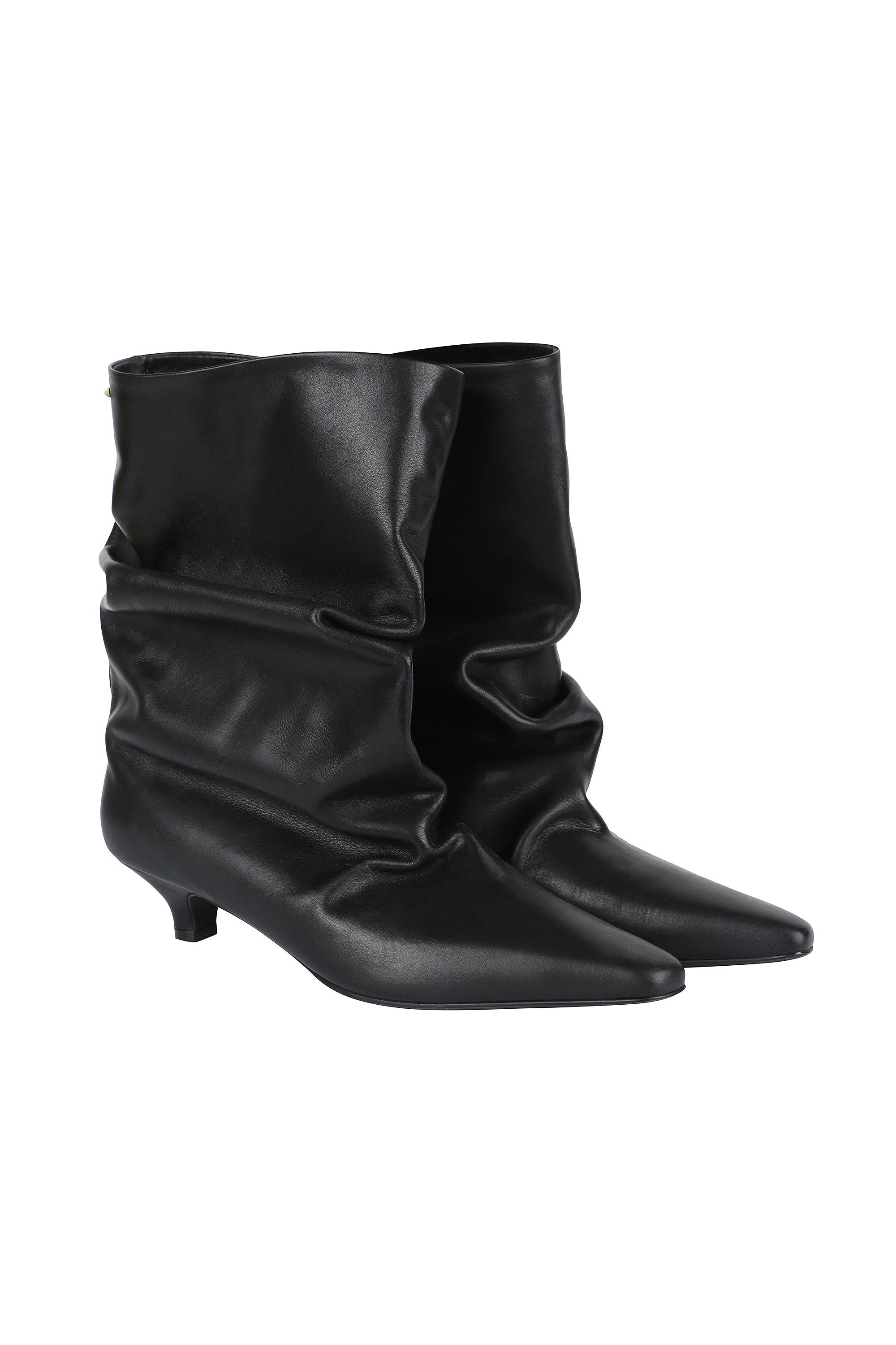 Leather slouch ankle boots best sale