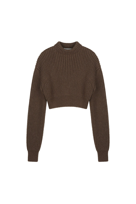 Heavy Wool Cropped Knit Top