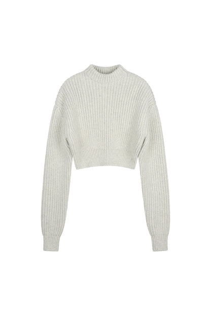 Heavy Wool Cropped Knit Top