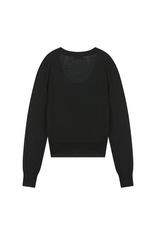 Deep U-Neck Knit Top