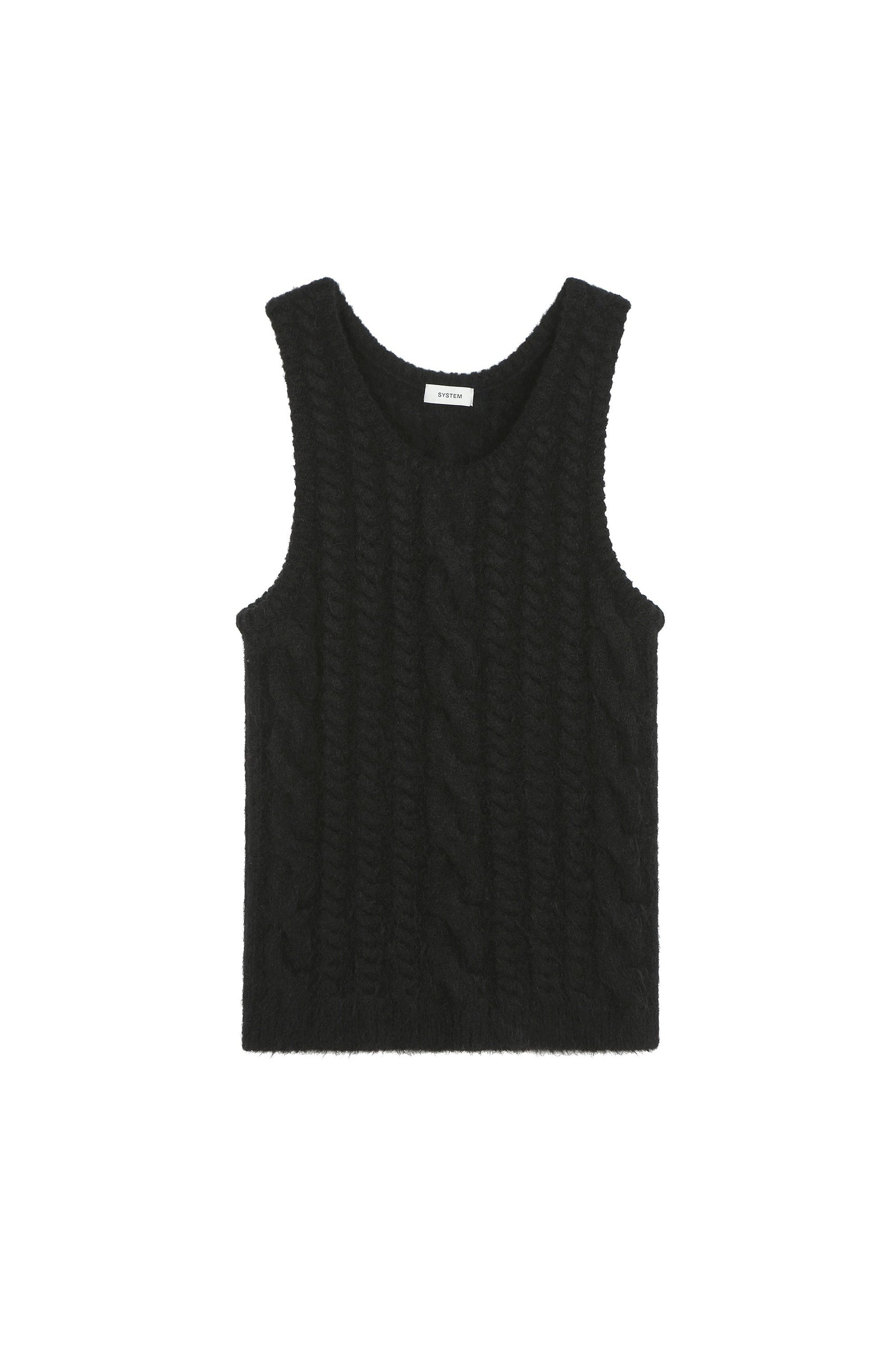 Volumed Cable Sleeveless Knit Top