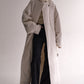 Women Padded Long Trench Coat With Belt