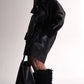 Women Classic Shearling Coat With Muffler