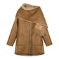 Women Classic Shearling Coat With Muffler