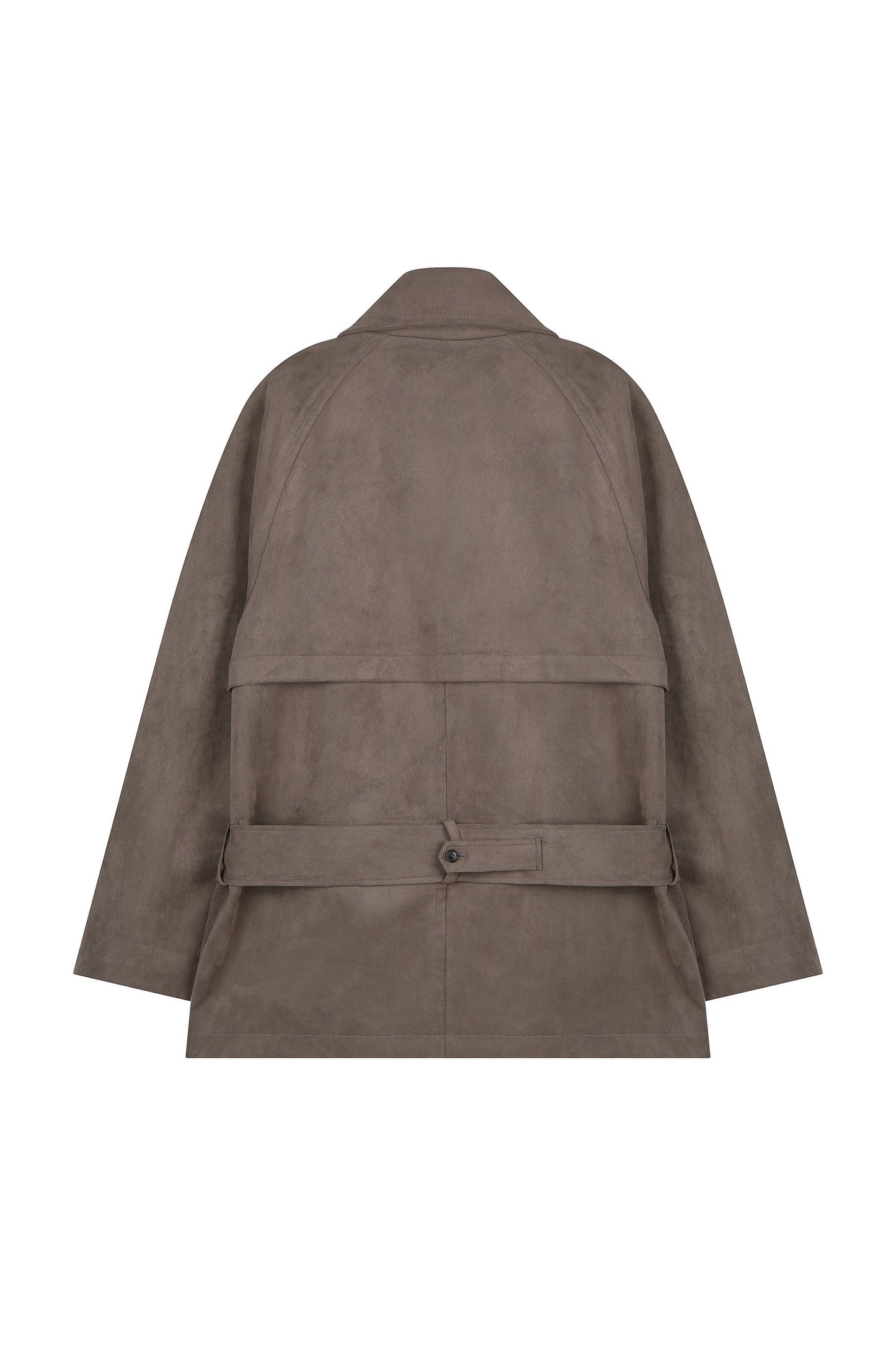 Low-Waist Classic Suede Trench Coat