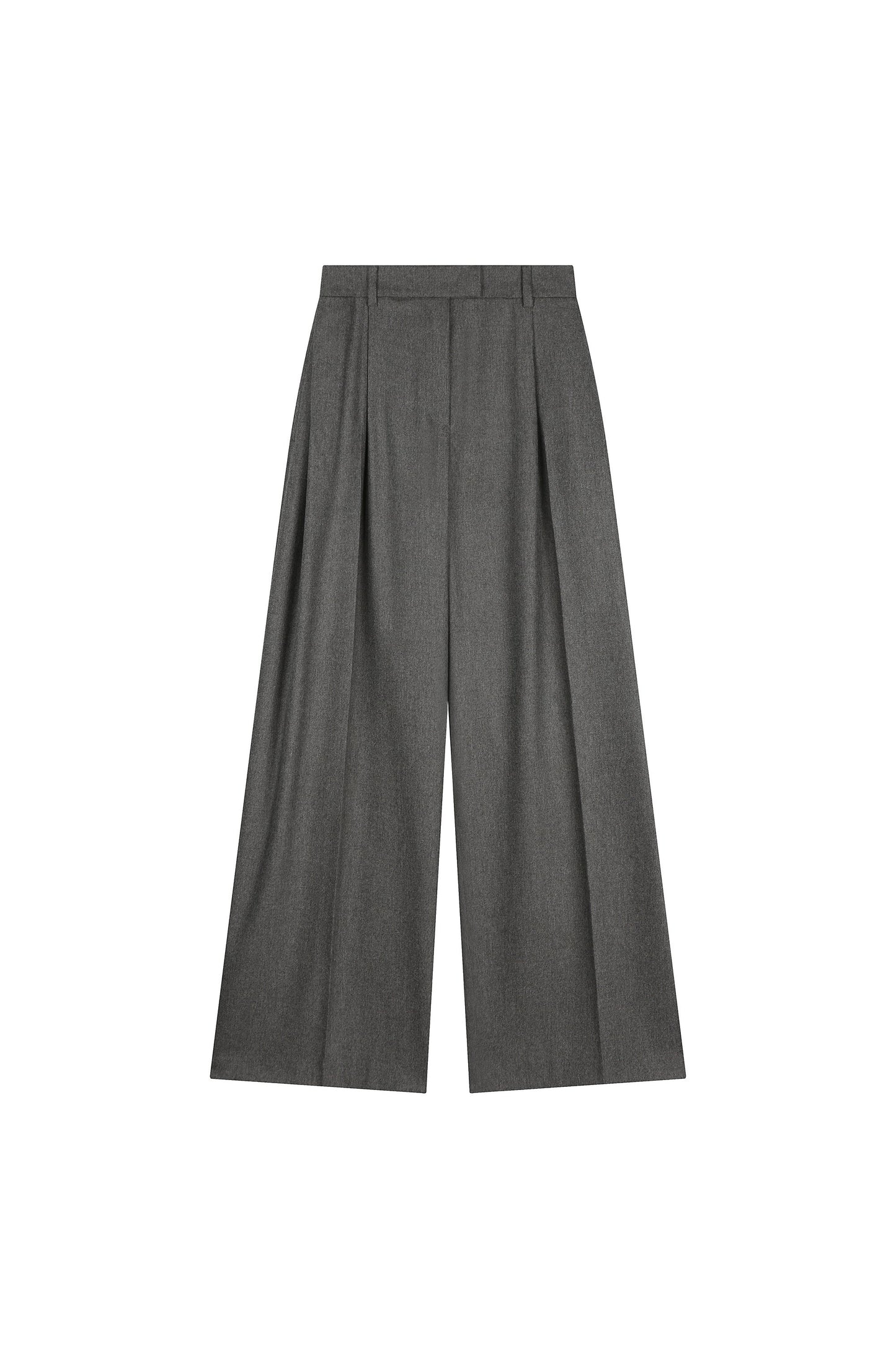 Double Tucked Wool Pants