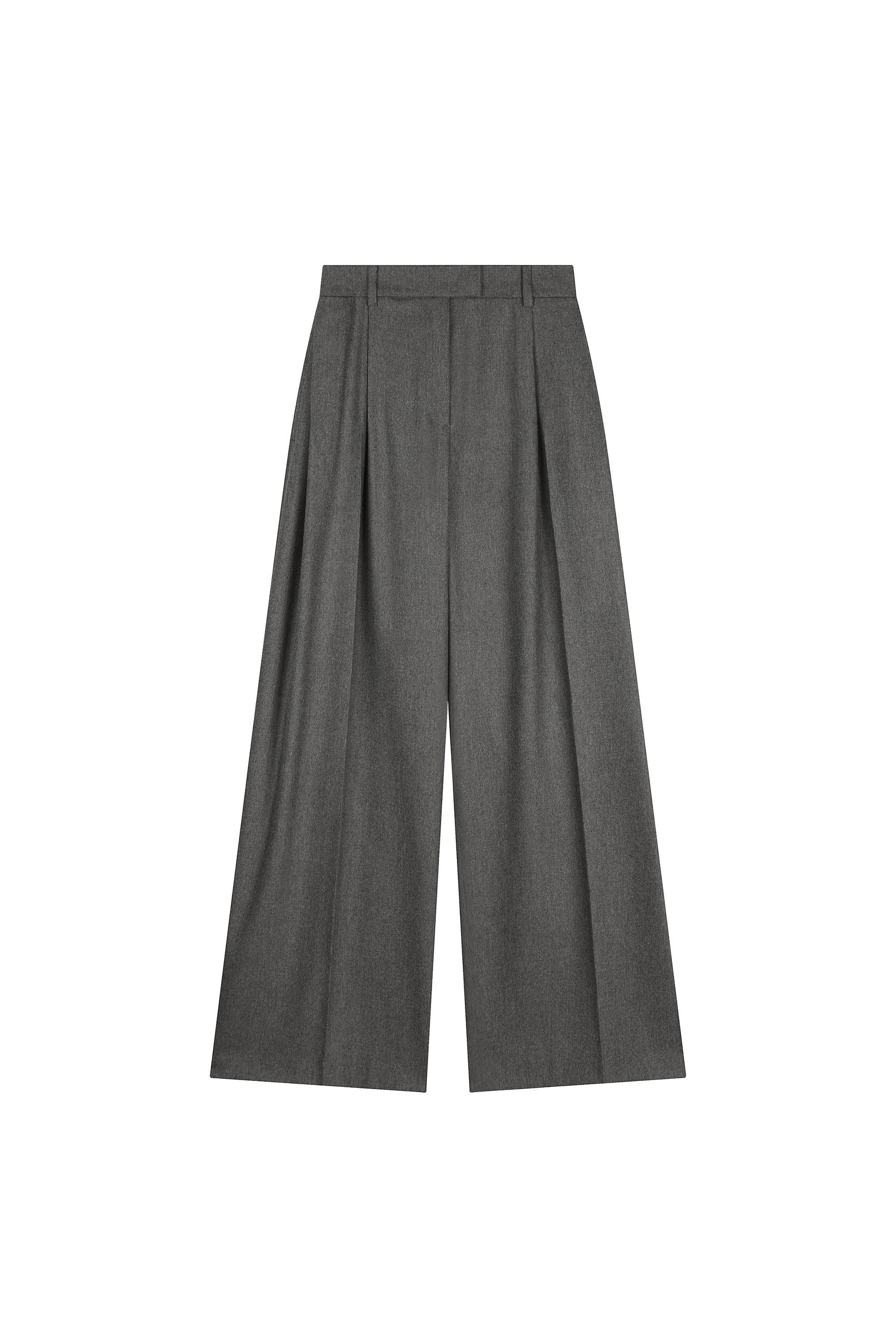 Double Tucked Wool Pants