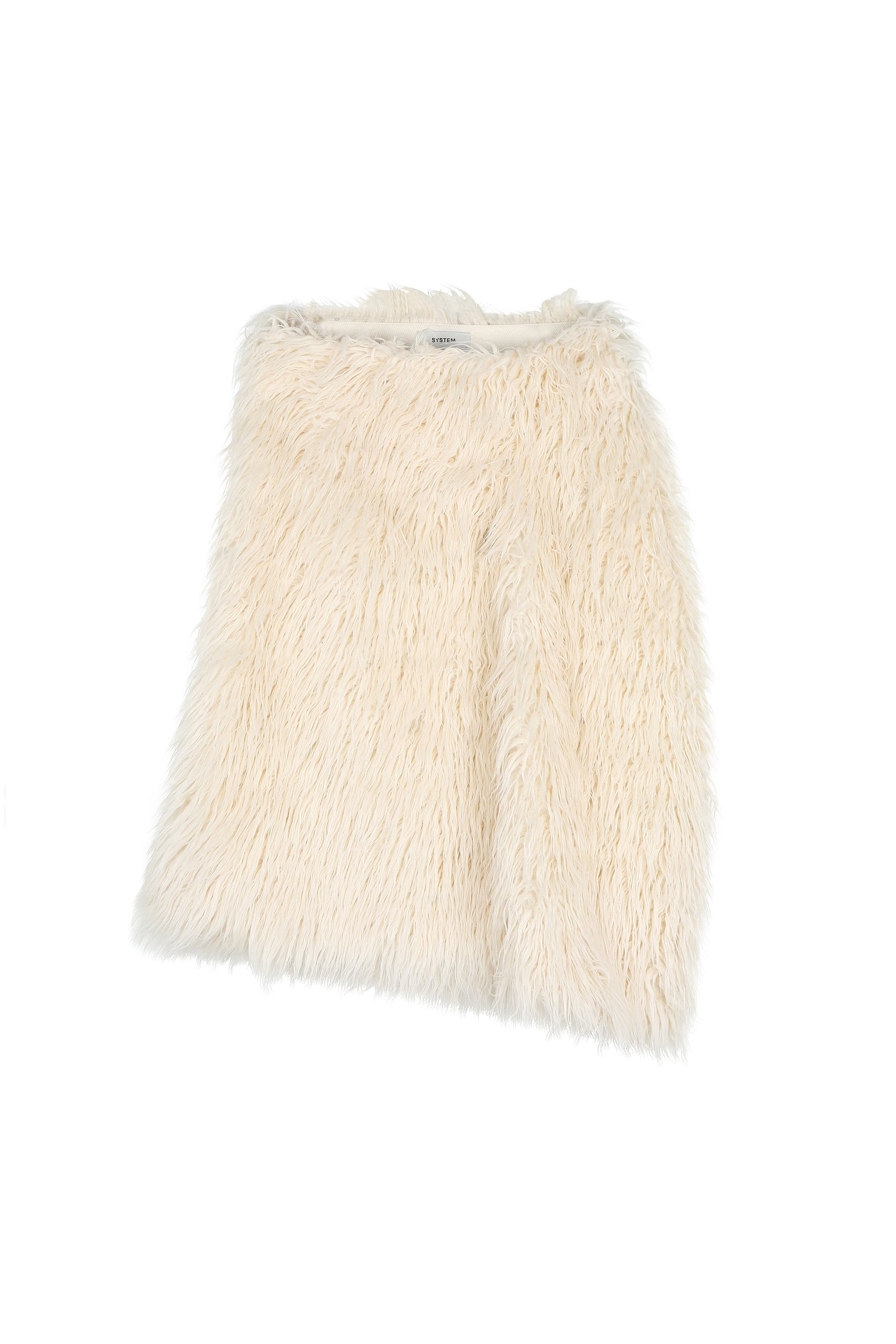 Fur Embroidered Asymmetric Mini Skirt