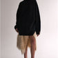 Fur Embroidered Asymmetric Mini Skirt