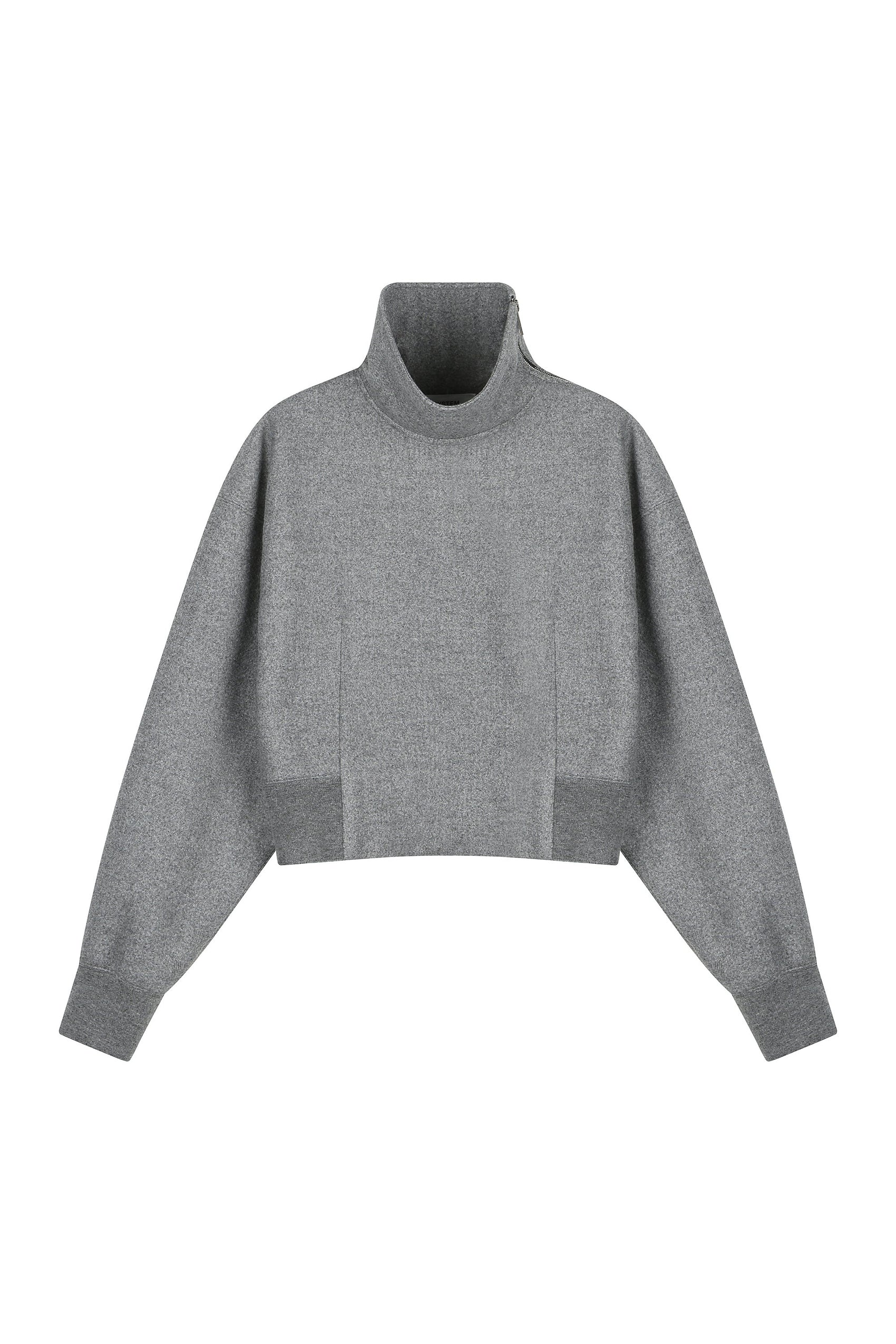 Cropped Side Zip-Up Sweatshirt