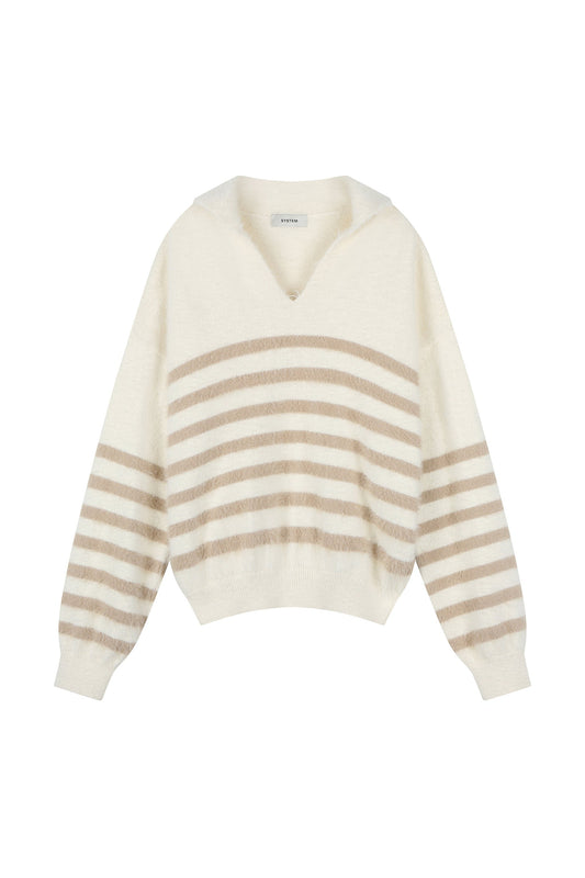 Mohair Striped Knit Top