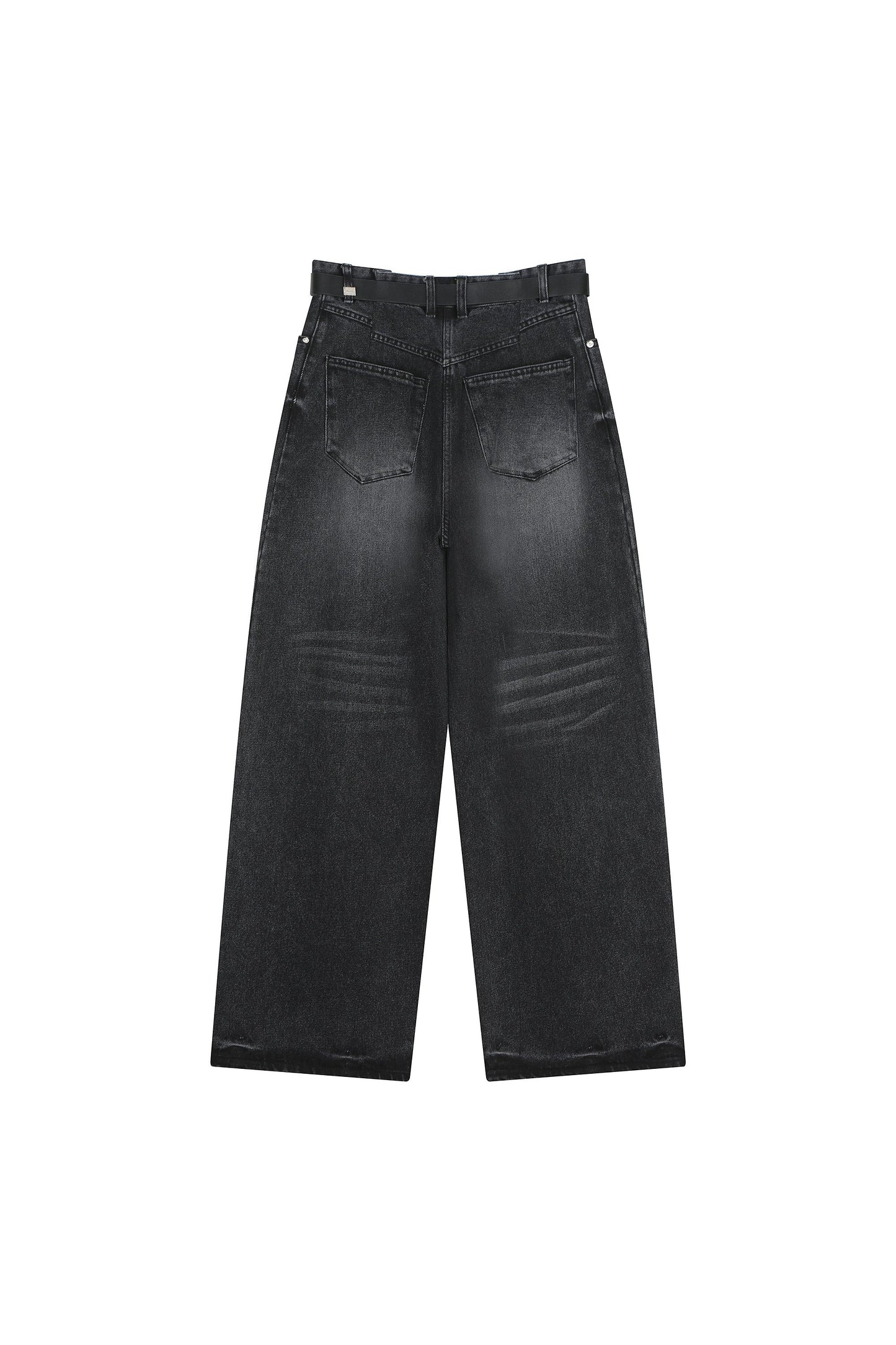 Belted One Tuck Tapered Denim Pants