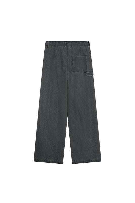 Textured Wide Denim Pants