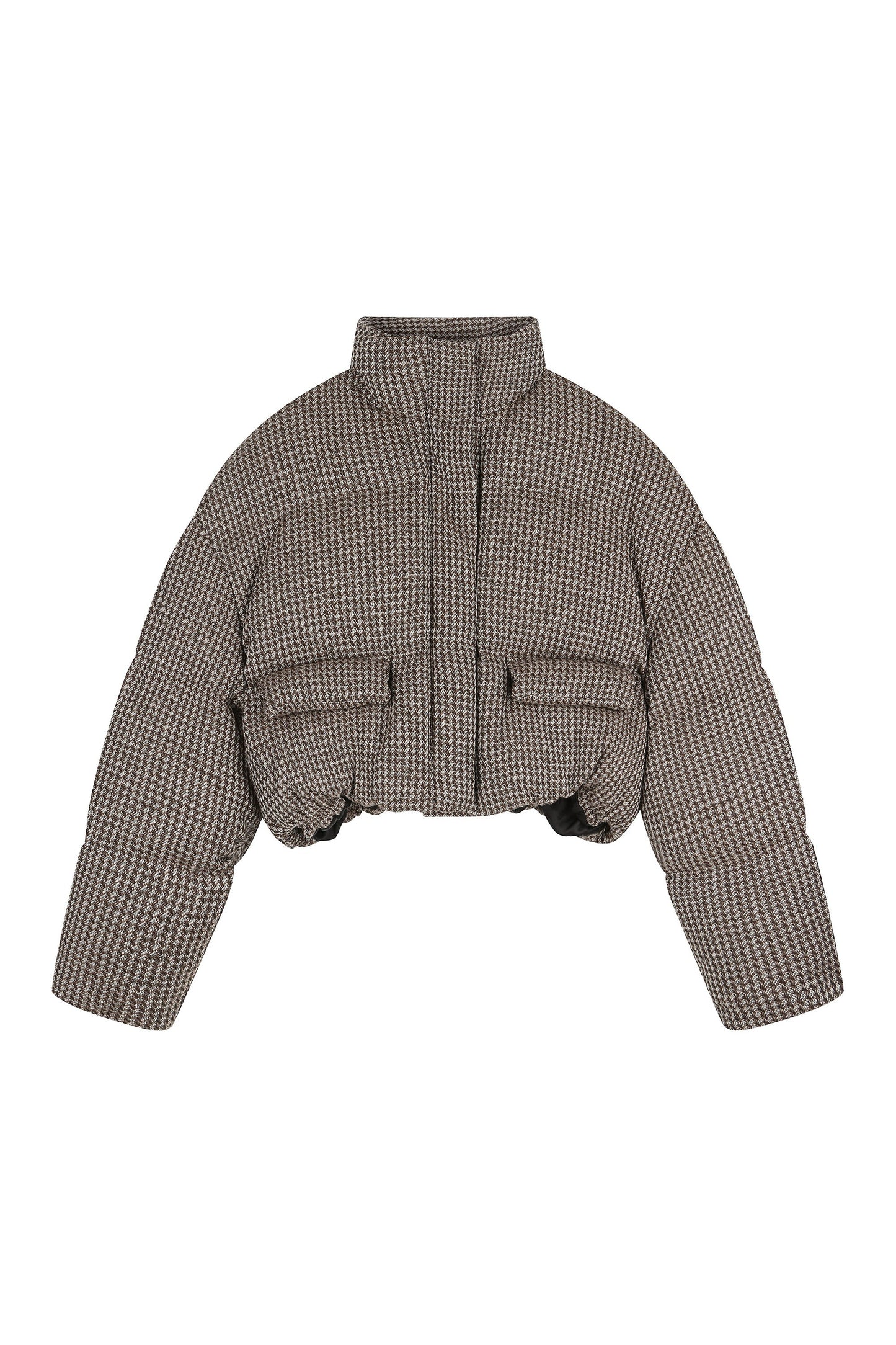 Cropped Jacquard Puffer Jacket