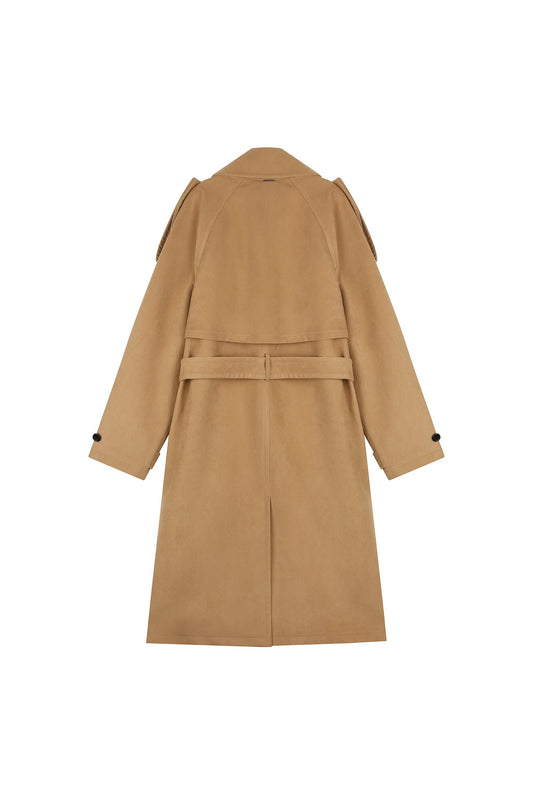 Oversized Suede Trench Coat