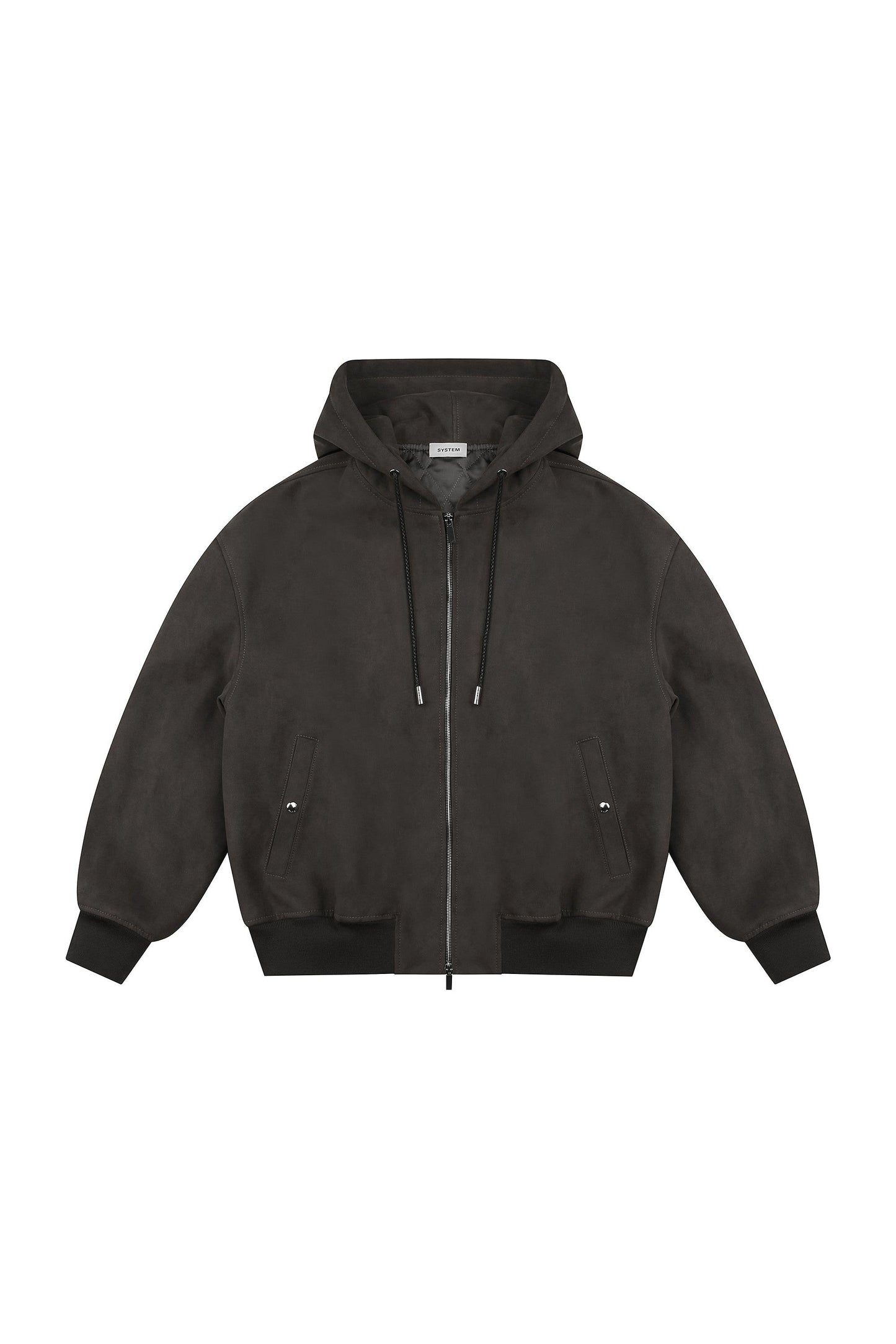 Padded Suede Hood Jumper