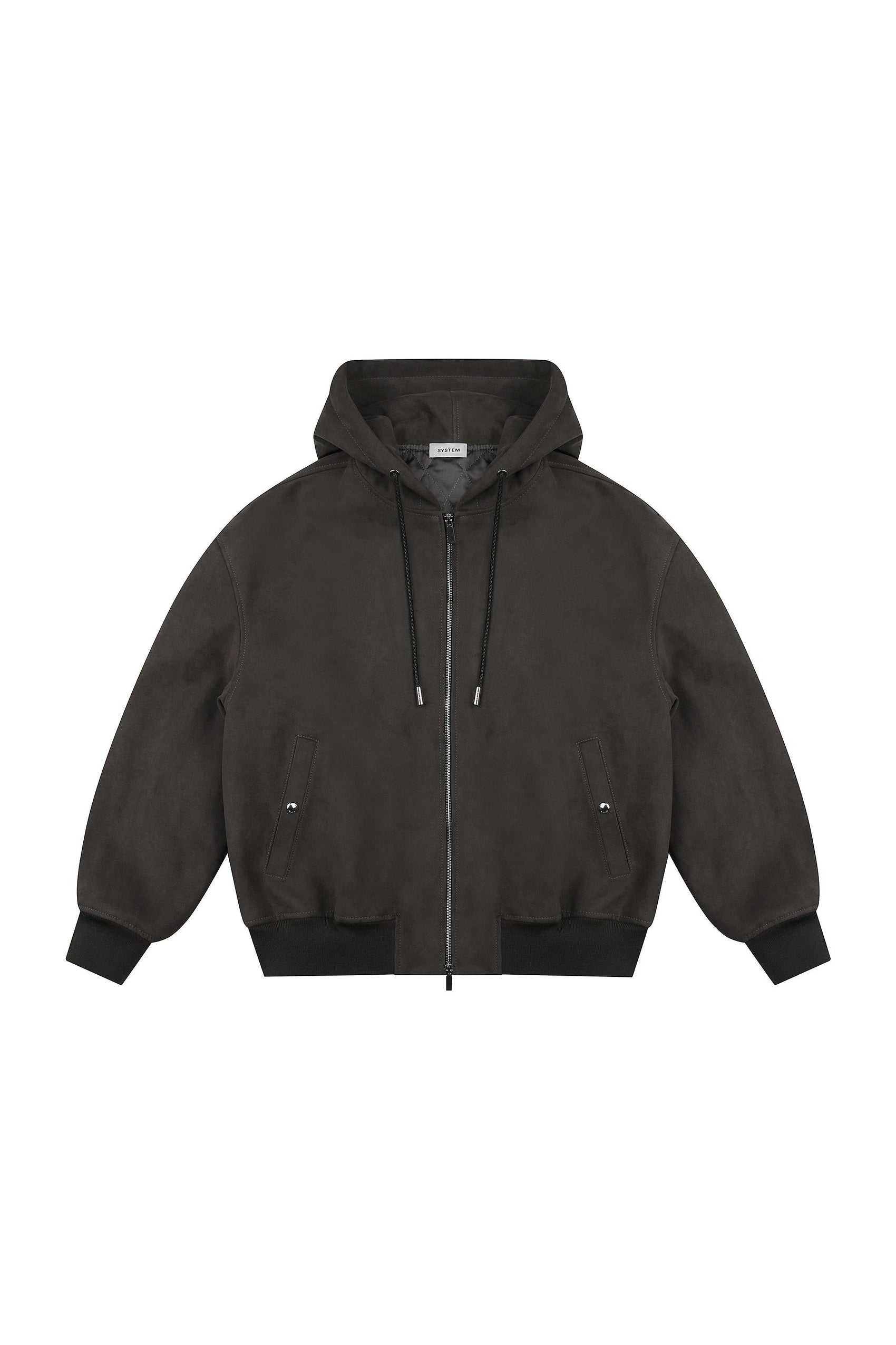 Padded Suede Hood Jumper