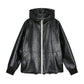 Leather Hood Jumper