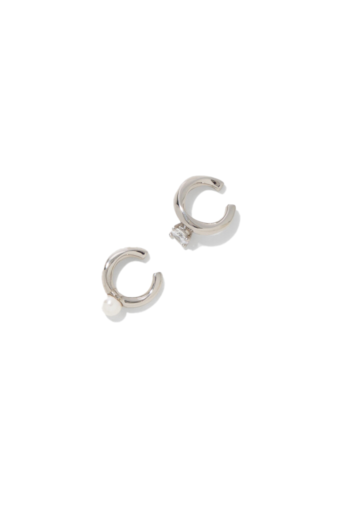 Pearl & Crystal Ear Cuff Set