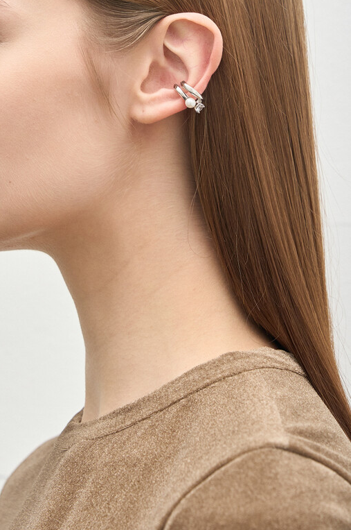 Pearl & Crystal Ear Cuff Set
