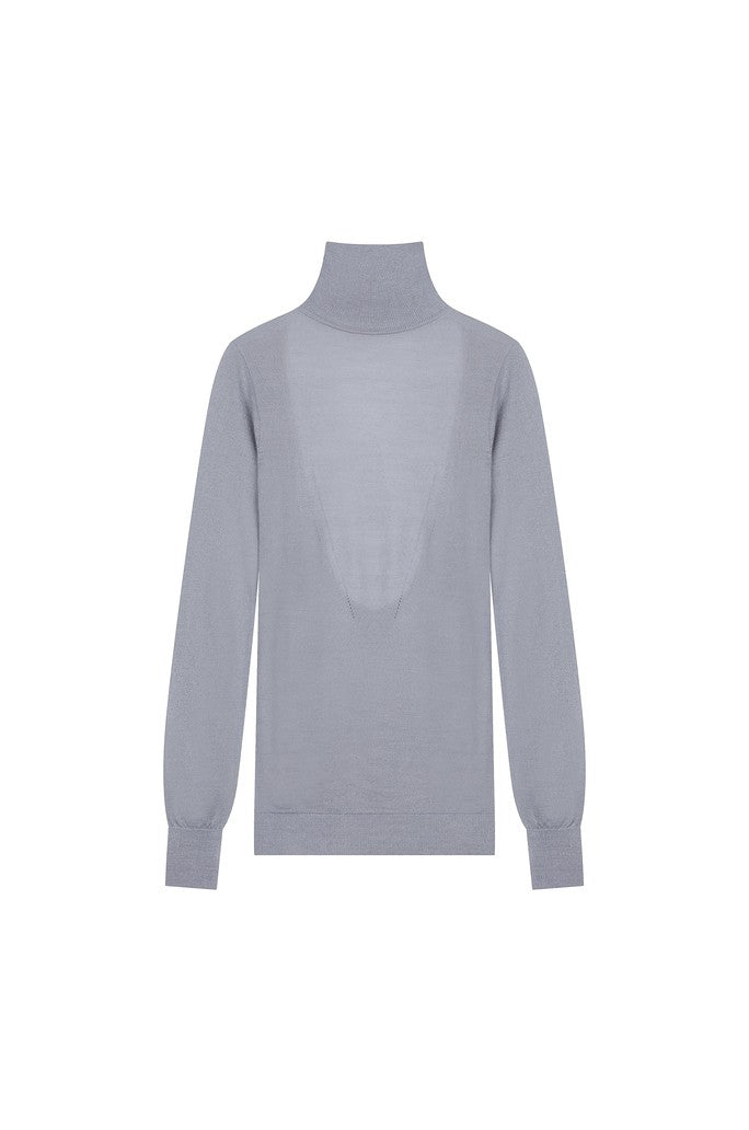 Cut-Out Turtle Neck Knit Top