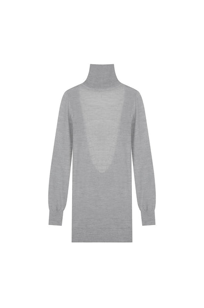 Cut-Out Turtle Neck Knit Top