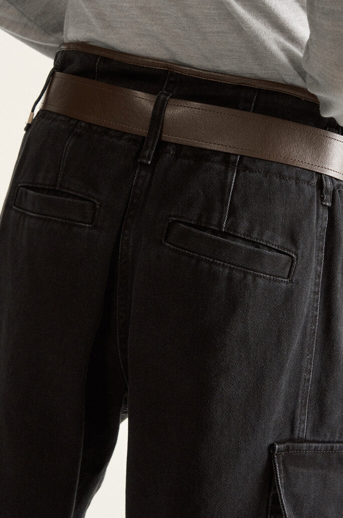 Patched Pocket Cargo Denim Pants