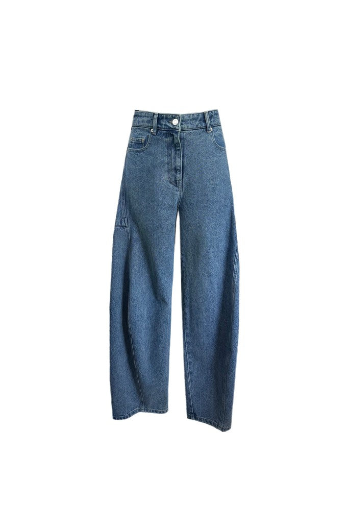 Curved Fit Denim Pants