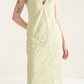 Leather Strap Crinkle Textured Dress