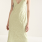 Leather Strap Crinkle Textured Dress