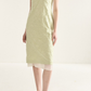Leather Strap Crinkle Textured Dress