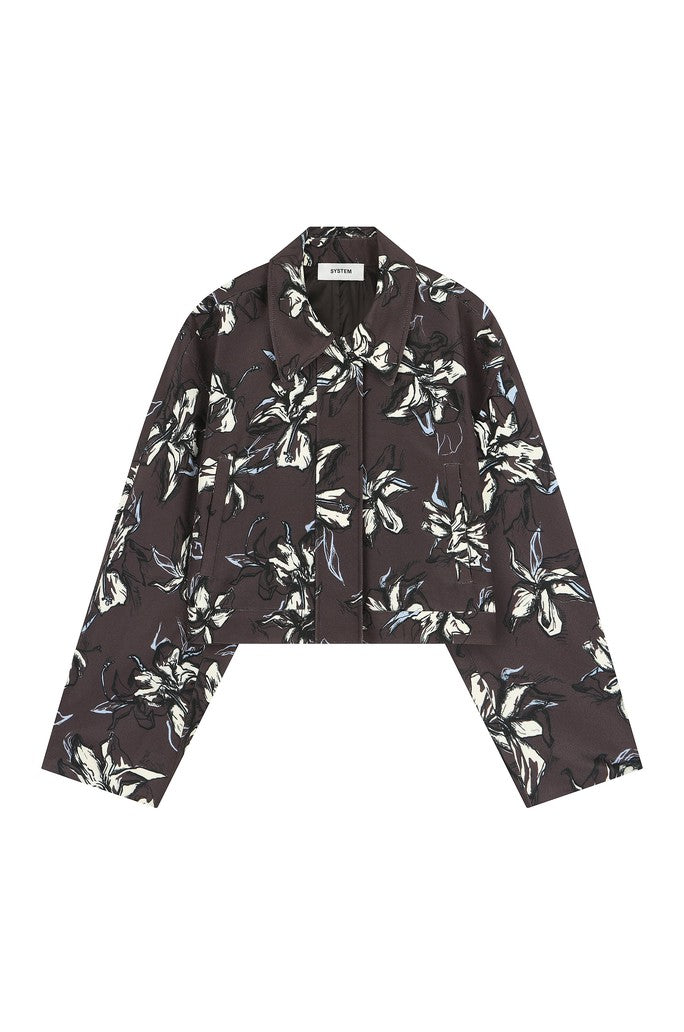 Flower Printed Cropped Jumper