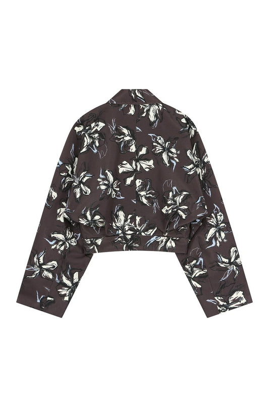 Flower Printed Cropped Jumper