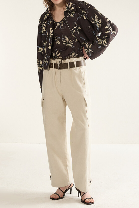 Flower Printed Cropped Jumper