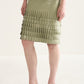 Textured Leather Midi Skirt