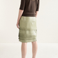 Textured Leather Midi Skirt