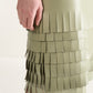 Textured Leather Midi Skirt