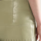 Textured Leather Midi Skirt