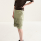 Textured Leather Midi Skirt