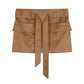 Patched Pocket Suede Cargo Mini Skirt