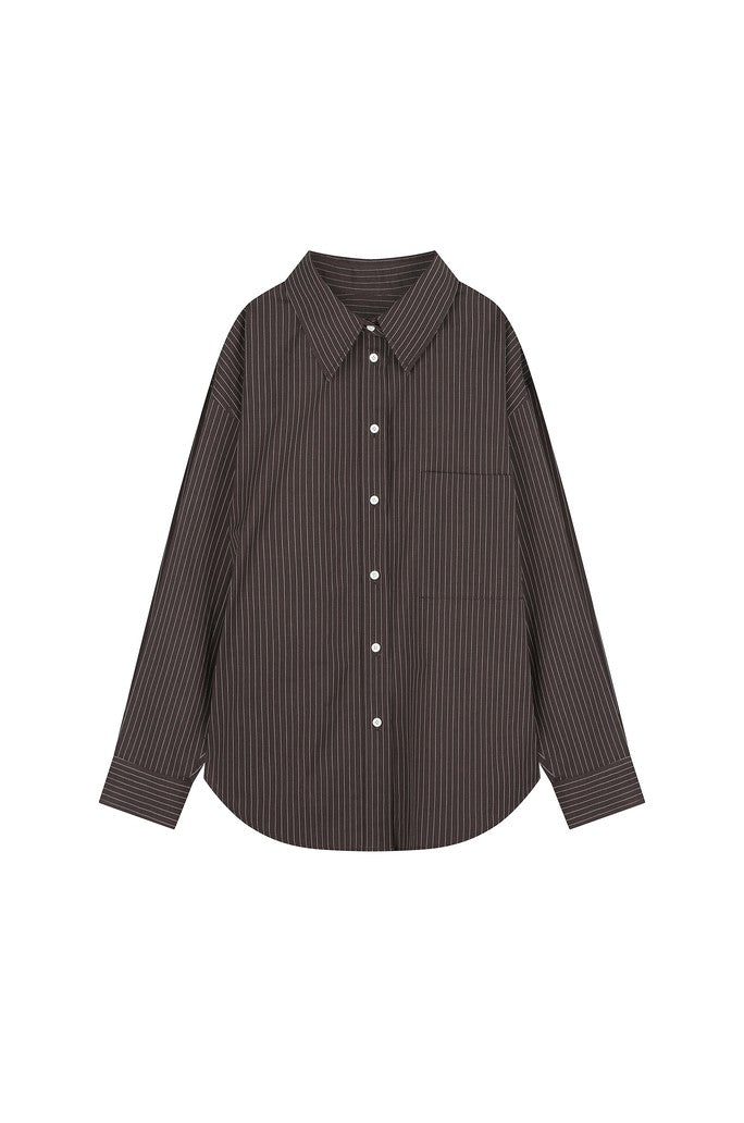 Side Slit Pinstripe Shirt