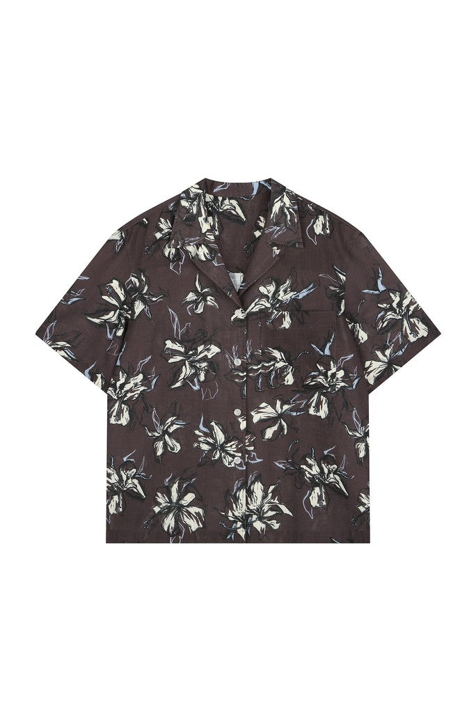 Flower Printed Bowling Shirt