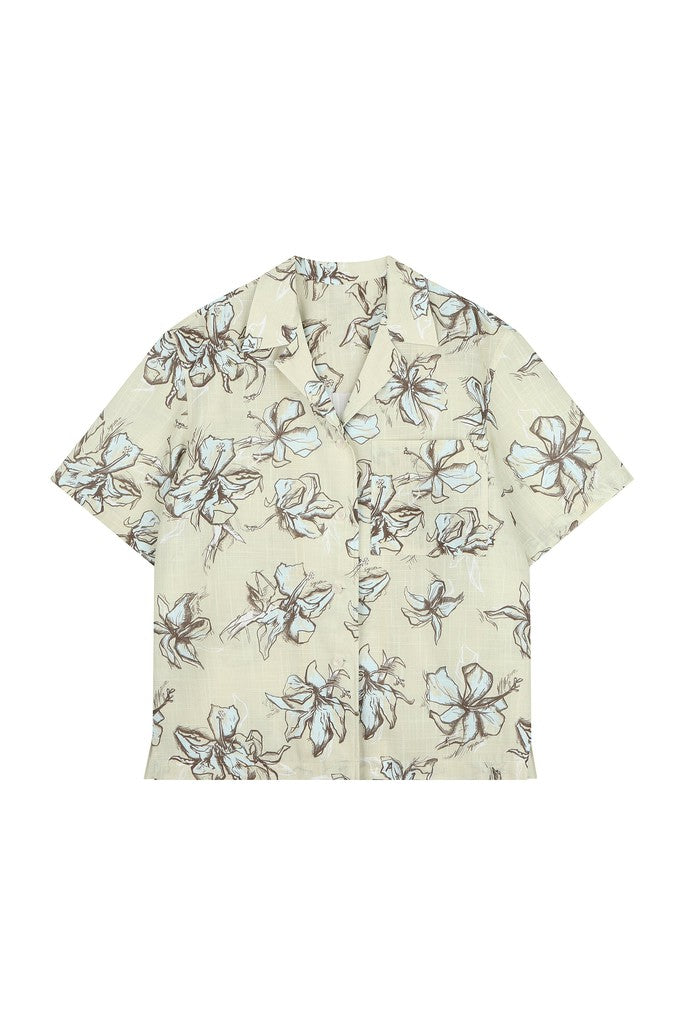 Flower Printed Bowling Shirt