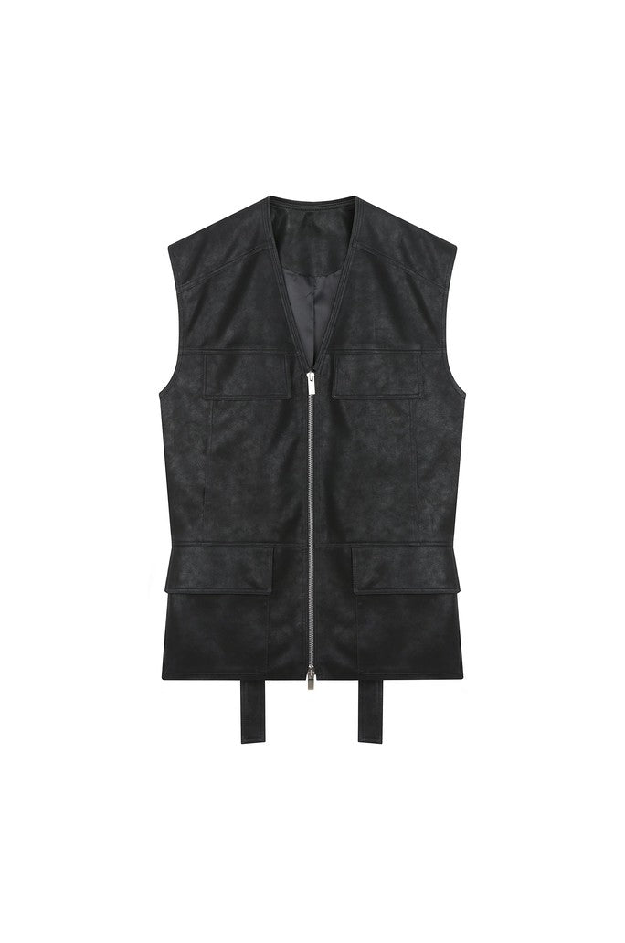 Dropped Waist Utility Vest